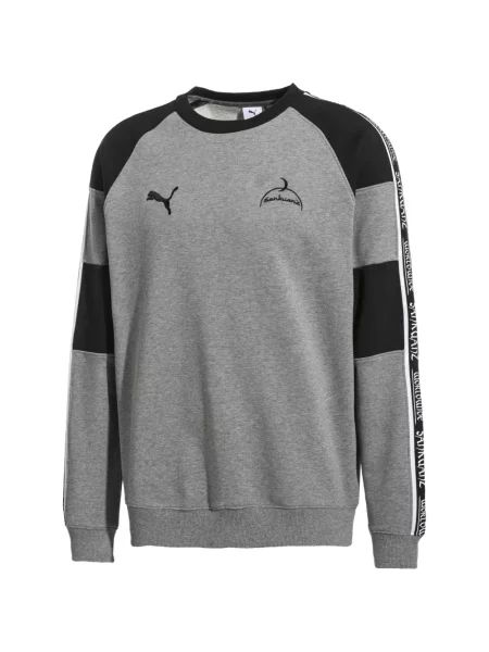 Hanorac crewneck Puma cu decolteu rotund gri