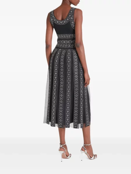 Πλισέ κοστούμι μίντι φόρεμα Temperley London με μήκος μέχρι το γόνατο μαύρο