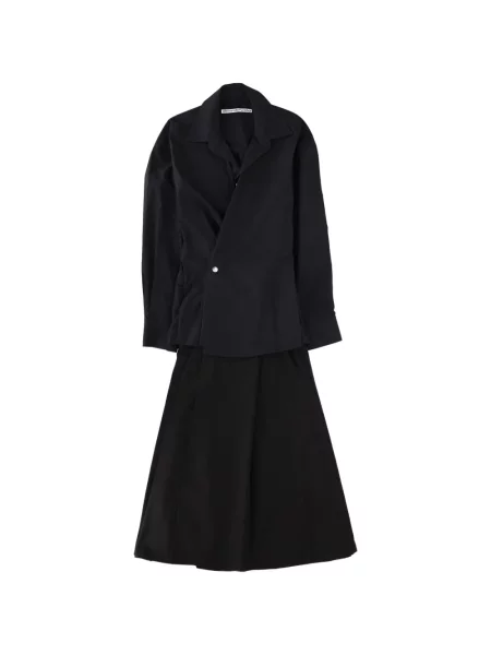 Kołnierzykowy sukienka midi Alexander Wang do kolan garniturowa czarna