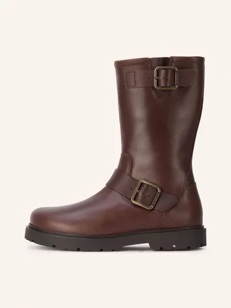 Birkenstock Motorkářské Kozačky Lena tmavě hnědá