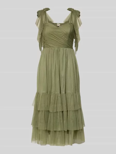 Sukienka koktajlowa z tiulu w fasonie warstwowym Lace & Beads