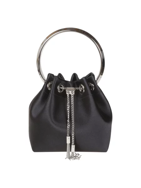 Satynowy kapelusz Jimmy Choo czarny