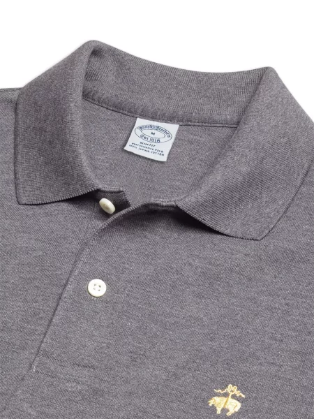 Polo Brooks Brothers cu broderie gri