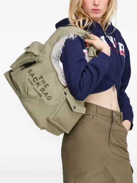 Geantă Marc Jacobs din canvas verde