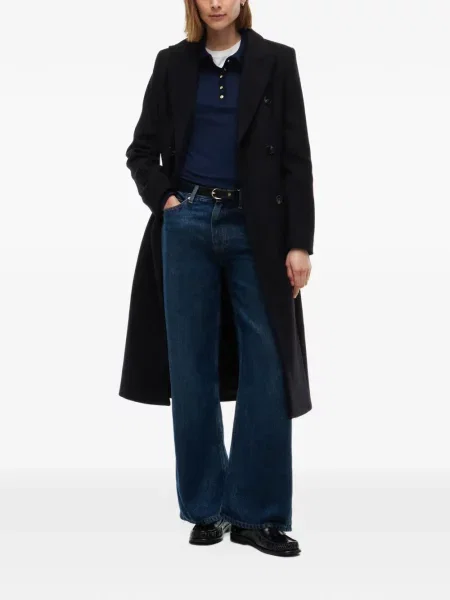 Dvouřadý kabát Tommy Hilfiger černý