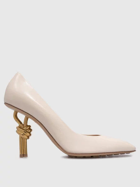 Шкіряні човники з фігурними підборами Bottega Veneta білі