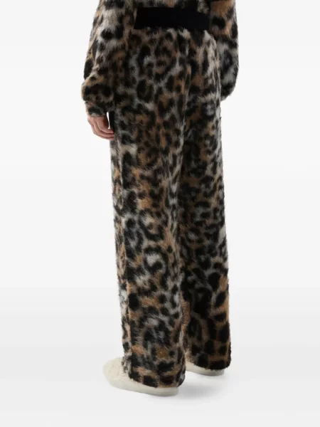 Pantaloni Gcds cu imagine cu model leopard cu cordon maro