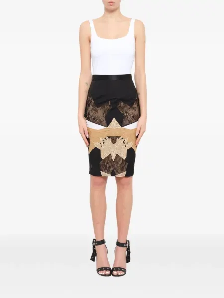 Fustă midi Givenchy din dantelă negru