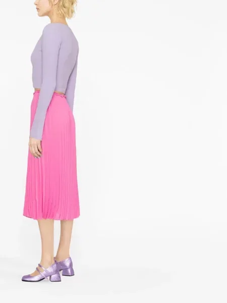 Plisirana plisirana suknja Red Valentino visoki struk iznad koljena crvena