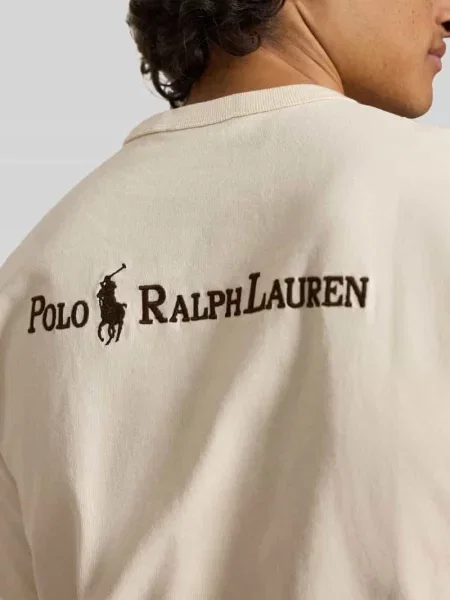 T-shirt o kroju regular fit z czystej bawełny Polo Ralph Lauren beżowa