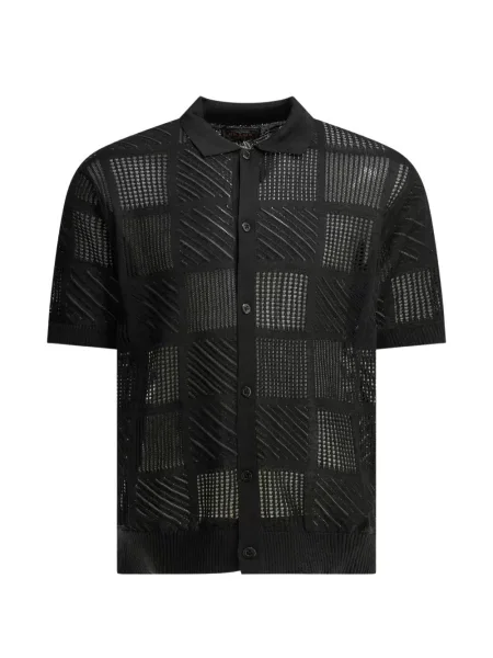 Tricou polo Beams Plus tricotate negru