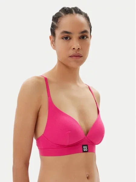 HUGO Besiūlė liemenėlė Triangle Padded Rib rožinė