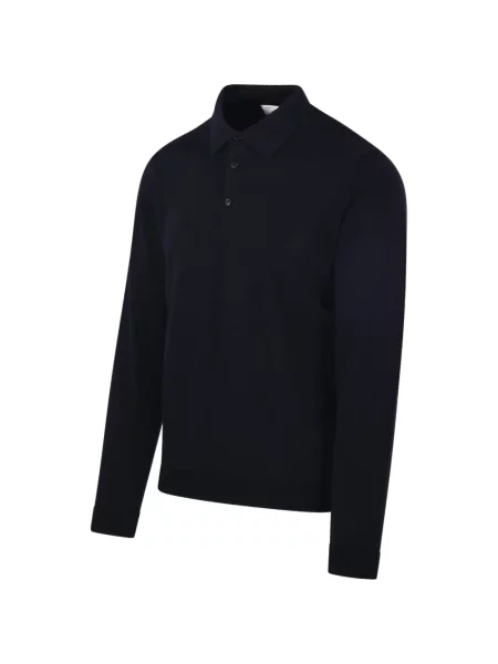 Lung tricou polo Roberto Collina albastru