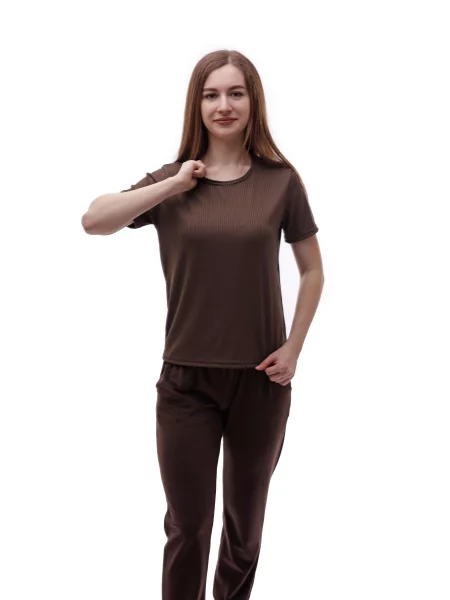 Футболка ЕДЕЛЬВЕЙС темно-коричневий віскоза/поліестер коричнева