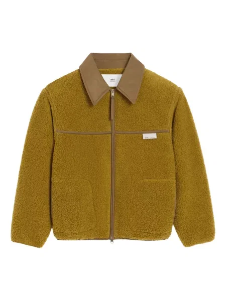 Geacă Ami Paris din fleece verde