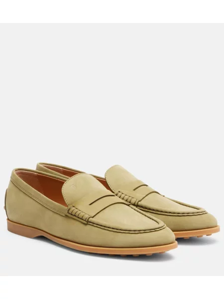 Pantofi loafer Tod's din piele de căprioară bej