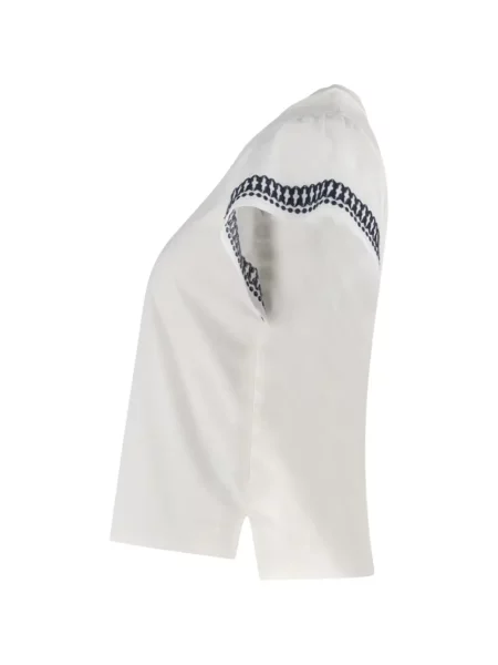 Tricou Weekend Max Mara cu broderie alb
