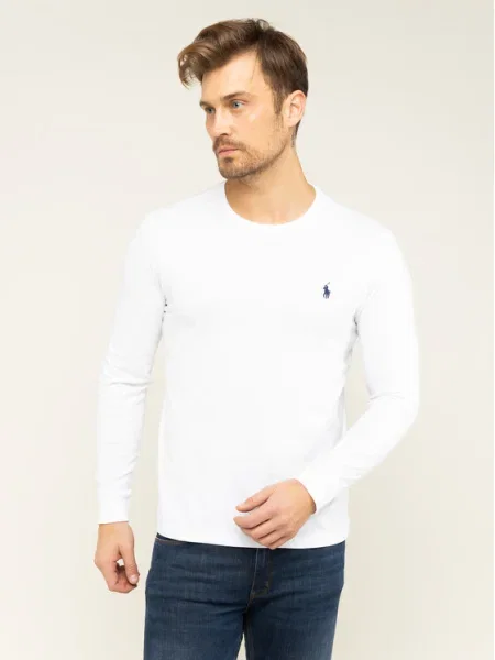 Tricou mânecă lungă Polo Ralph Lauren alb