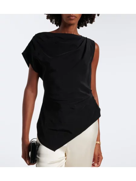 Top Veronica Beard drapat negru