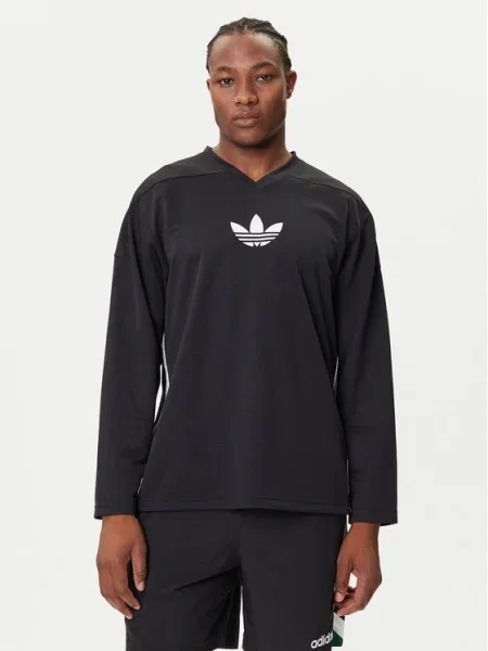 Tričko s dlhými rukávmi Adidas Originals so sieťovinou čierna