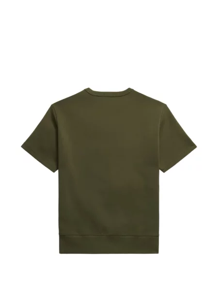 Fleece polo Polo Ralph Lauren με κέντημα με λαιμόκοψη v κόκκινο
