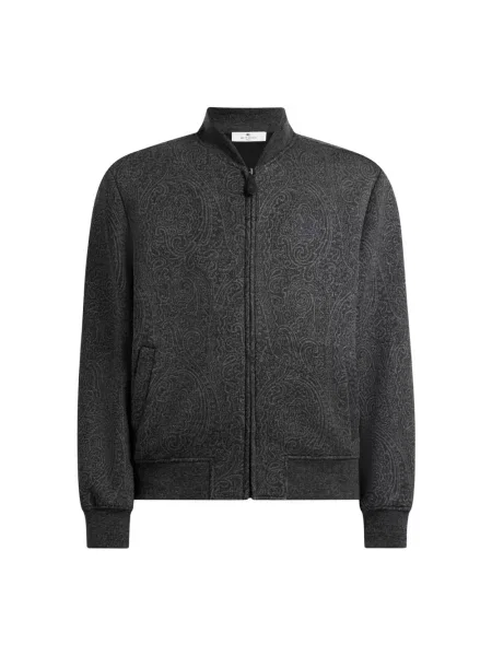 Kurtka bomber Etro wełniany szary
