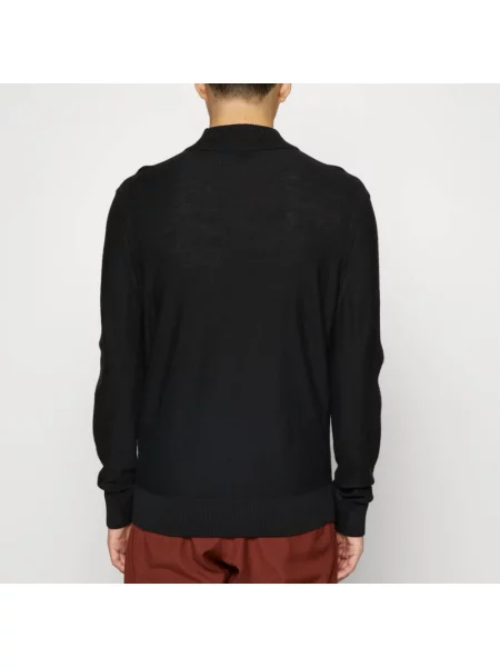 BOSS Orange sweter z dzianiny Avac Mężczyźni wełna ze strzyży jednolity S czarny