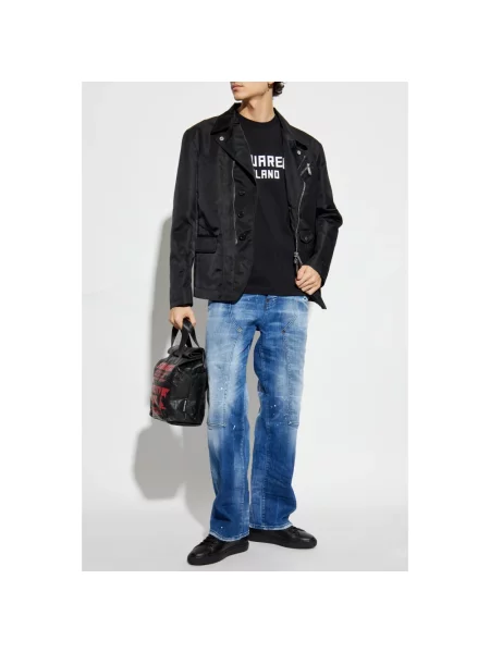 Szerokie jeansy Dsquared2 niebieskie