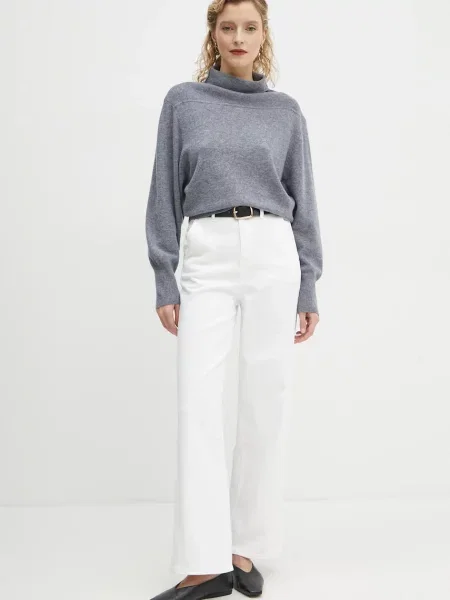 Вовняний светр Remain гольф сірий