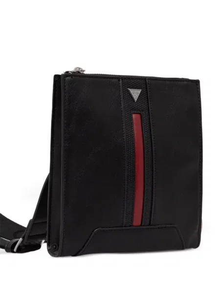 Crossbody táska Guess autogrammal fekete