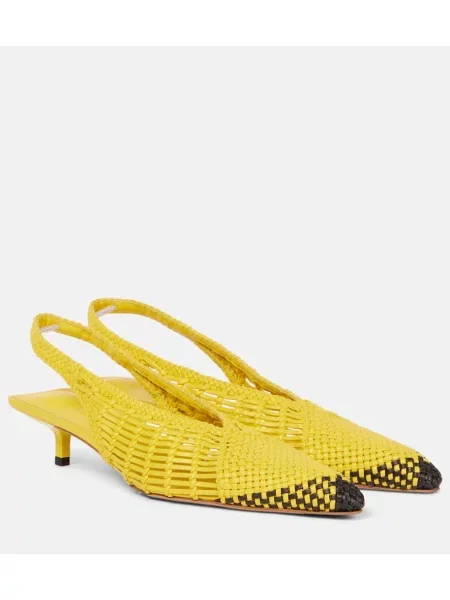 Pantofi cu toc Jacquemus din piele galben