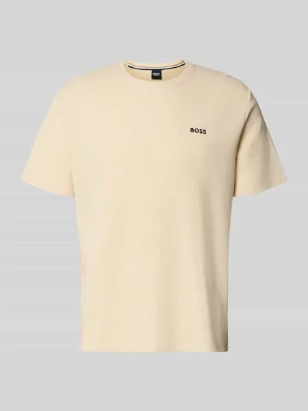 T-shirt o kroju regular fit z mieszanki bawełny Boss biała
