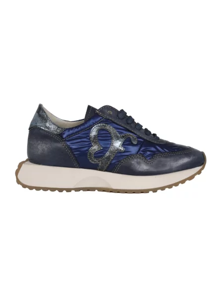Sneakersy Felmini sznurowane skórzane niebieskie