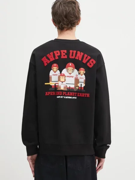 Μπλούζα AAPE Aaper Crew Neck μαύρο