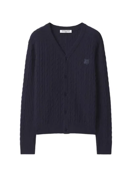 Dzianinowy kardigan Maison Kitsune niebieski