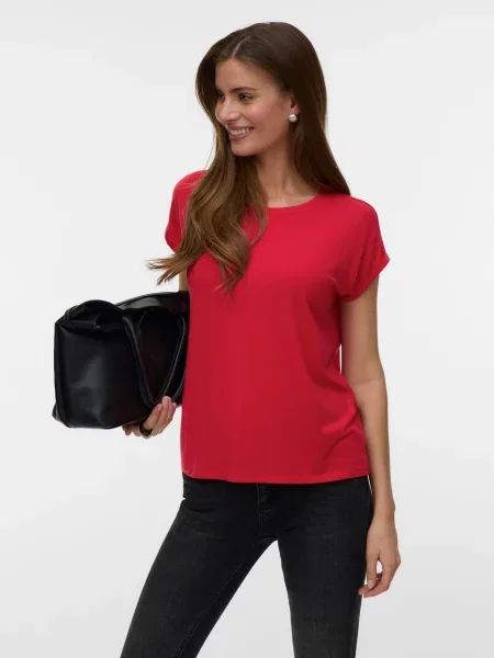 VERO MODA Tričko VMAVA jasne červená