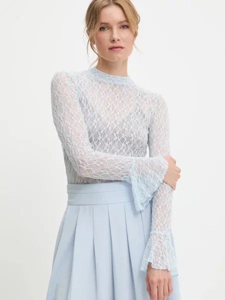 Блуза Answear Lab дамска с изчистен дизайн синьо