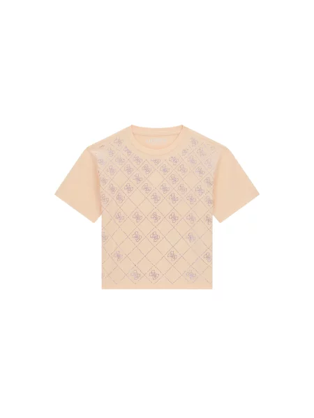 Guess Majica Svetlo Boxy Fit oranžna