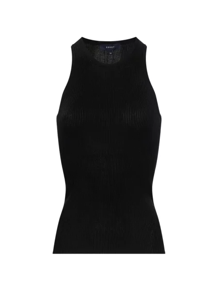 Top Soeur fără mâneci tricotate negru