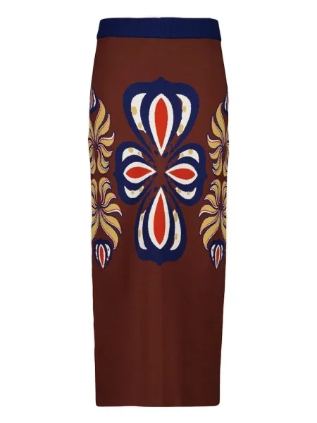 Jacquard midi-suknja Paula smeđa