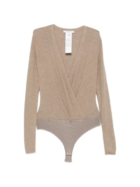 Bodi Max Mara od kašmira s V-izrezom
