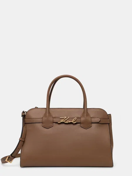 Karl Lagerfeld De piele geantă shopper K/SIGNATURE maro