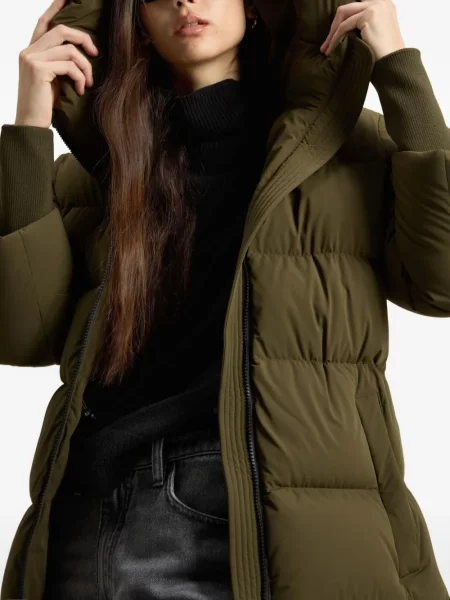 Palton Woolrich cu glugă verde