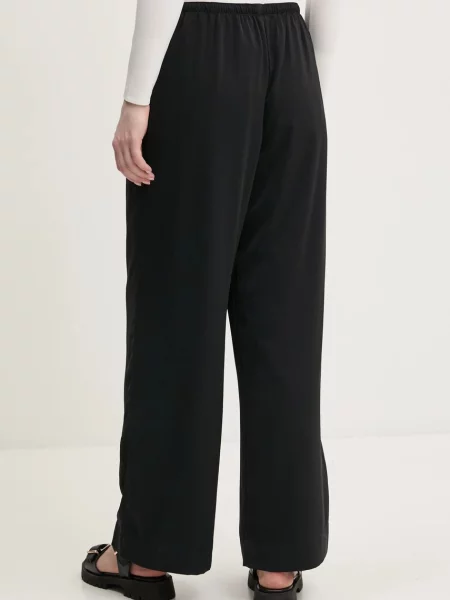 Kalhoty Abercrombie & Fitch široké high waist černá