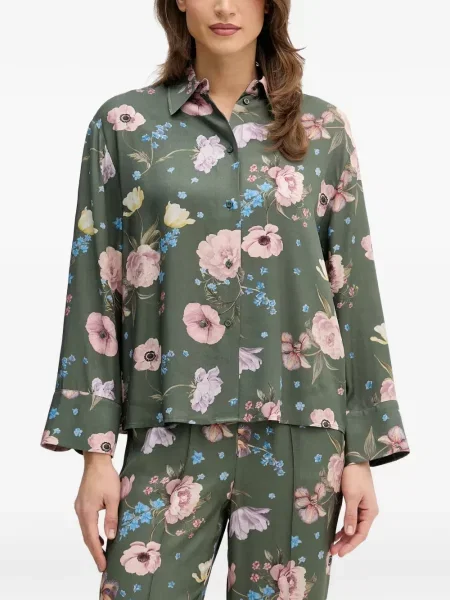 Cămașă Oui cu model floral verde