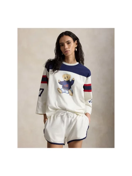 Bluza o kroju regular fit z nadrukiem polo bear Polo Ralph Lauren biała