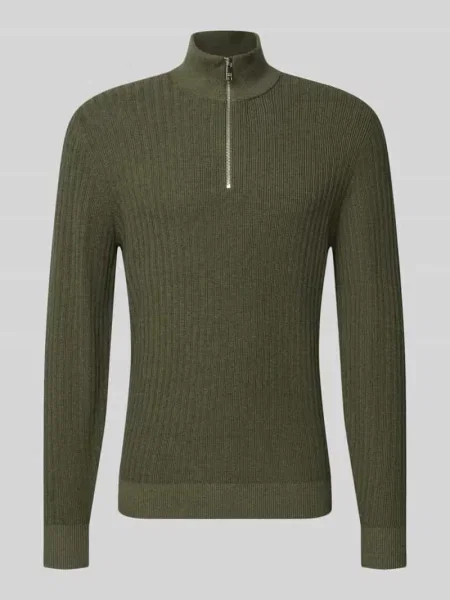 Sweter z dzianiny z prążkowanymi wykończeniami Christian Berg Men