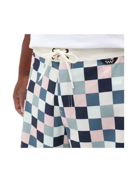 Pantaloni Vans în carouri alb