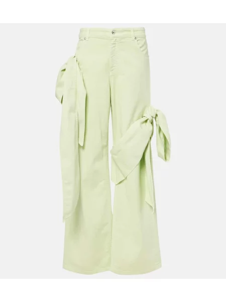 Blugi drepți Blumarine drapate verde