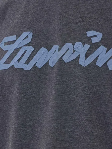 Тениска Lanvin бродирана с кръгло деколте сиво